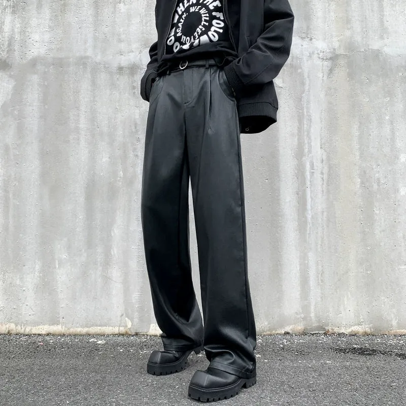 Vintage PU Leather Loose Pants