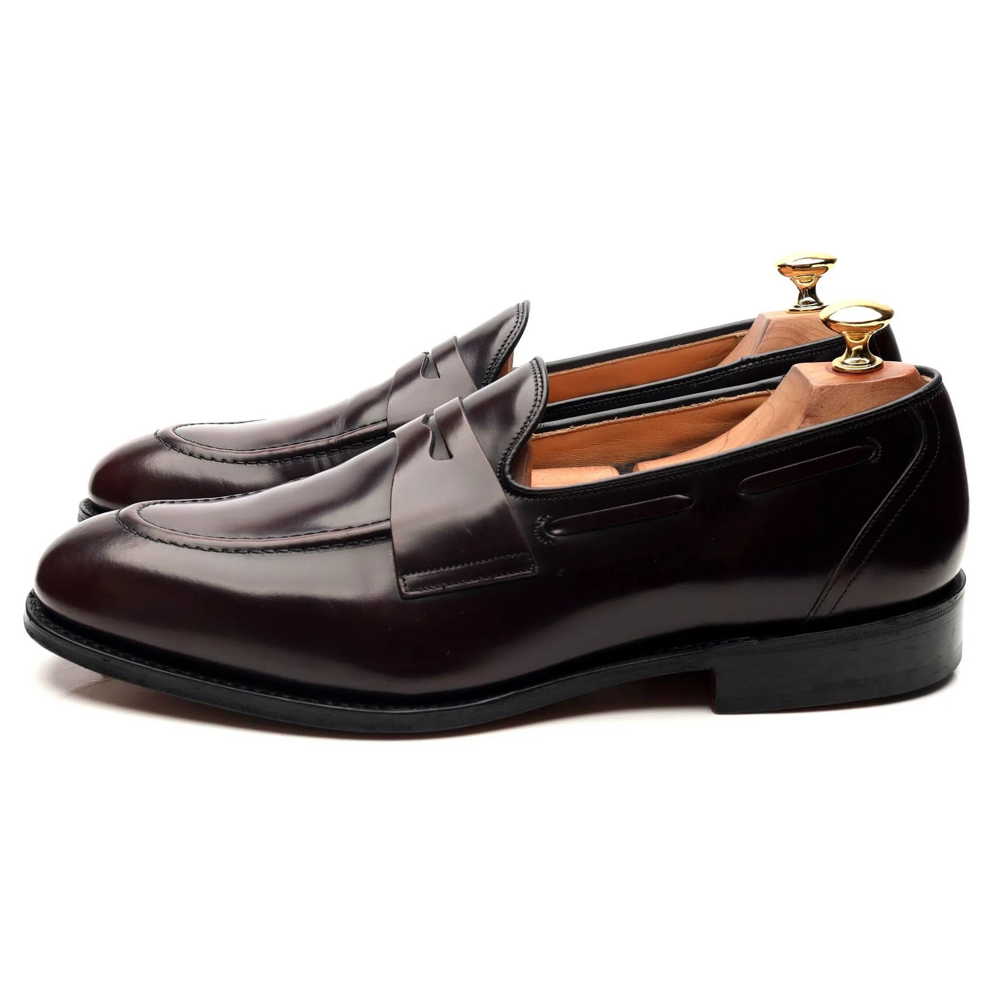 'Widnes' Burgundy Leather Loafers UK 9.5 G